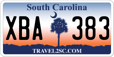 SC license plate XBA383