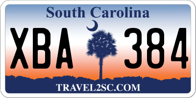 SC license plate XBA384