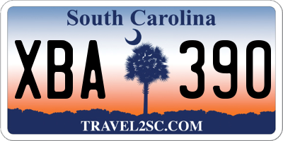 SC license plate XBA390