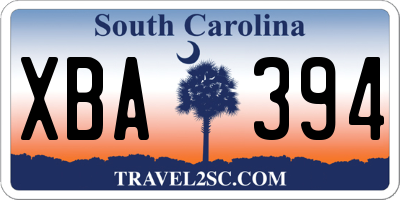 SC license plate XBA394