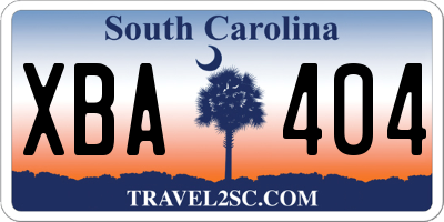 SC license plate XBA404