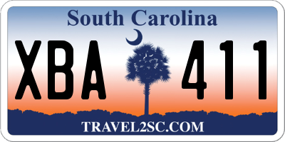 SC license plate XBA411