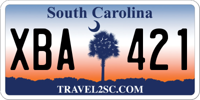 SC license plate XBA421