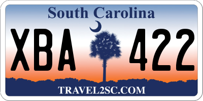 SC license plate XBA422