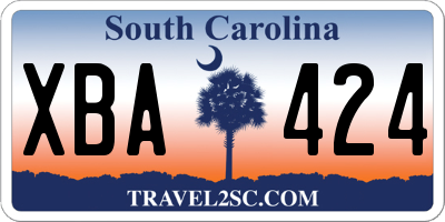 SC license plate XBA424
