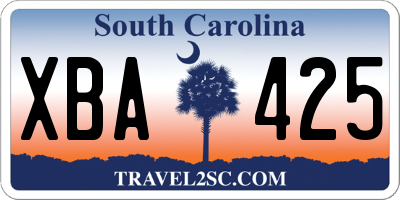 SC license plate XBA425