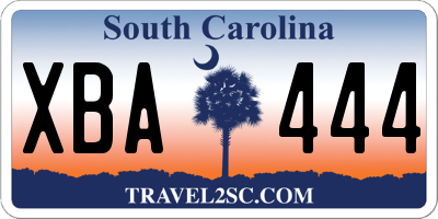 SC license plate XBA444