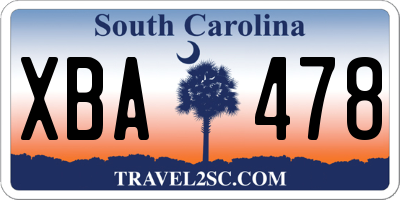SC license plate XBA478