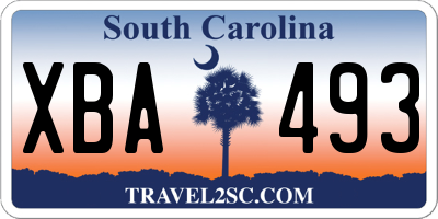 SC license plate XBA493