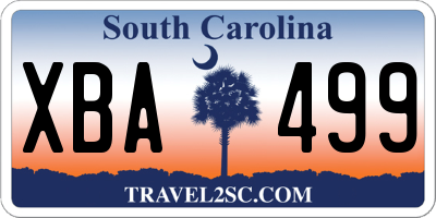 SC license plate XBA499