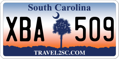 SC license plate XBA509