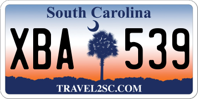 SC license plate XBA539