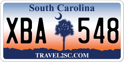SC license plate XBA548