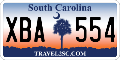 SC license plate XBA554