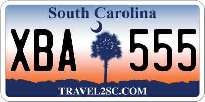 SC license plate XBA555