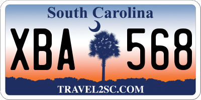 SC license plate XBA568