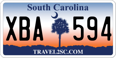 SC license plate XBA594