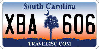 SC license plate XBA606