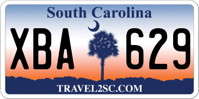 SC license plate XBA629