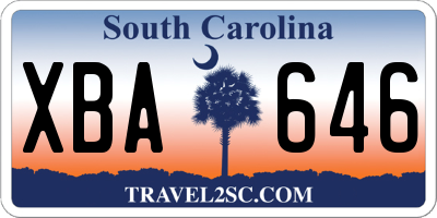 SC license plate XBA646