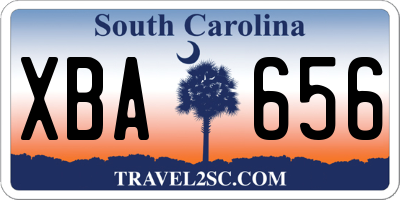 SC license plate XBA656