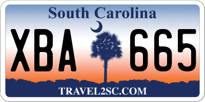 SC license plate XBA665