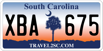 SC license plate XBA675