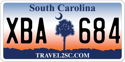 SC license plate XBA684