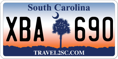 SC license plate XBA690