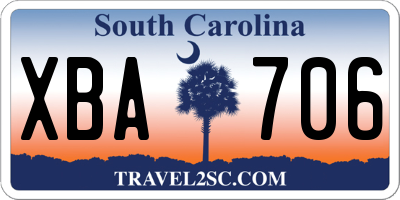 SC license plate XBA706