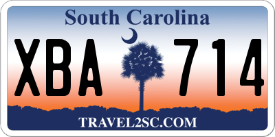 SC license plate XBA714