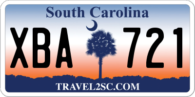 SC license plate XBA721