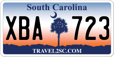 SC license plate XBA723