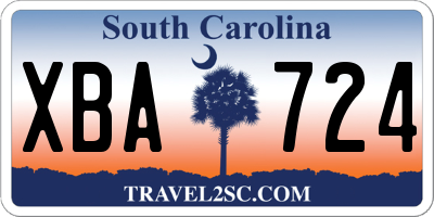 SC license plate XBA724