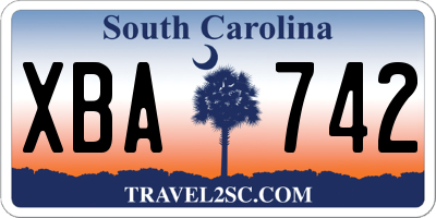 SC license plate XBA742