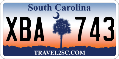 SC license plate XBA743