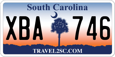 SC license plate XBA746