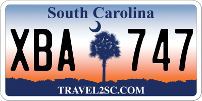 SC license plate XBA747