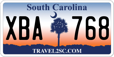 SC license plate XBA768