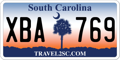 SC license plate XBA769