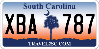 SC license plate XBA787
