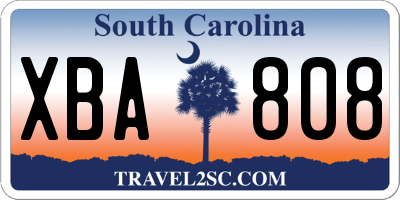 SC license plate XBA808
