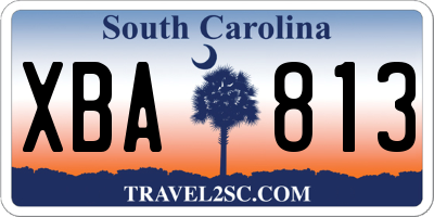 SC license plate XBA813