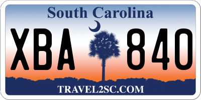 SC license plate XBA840