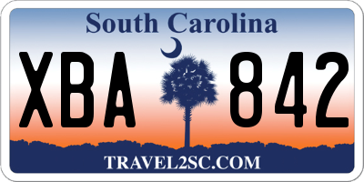 SC license plate XBA842