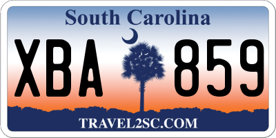 SC license plate XBA859