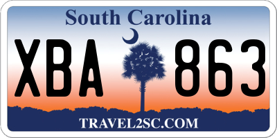 SC license plate XBA863