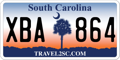 SC license plate XBA864