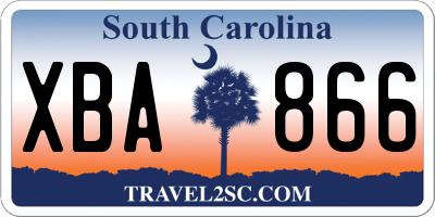 SC license plate XBA866