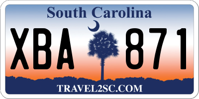 SC license plate XBA871